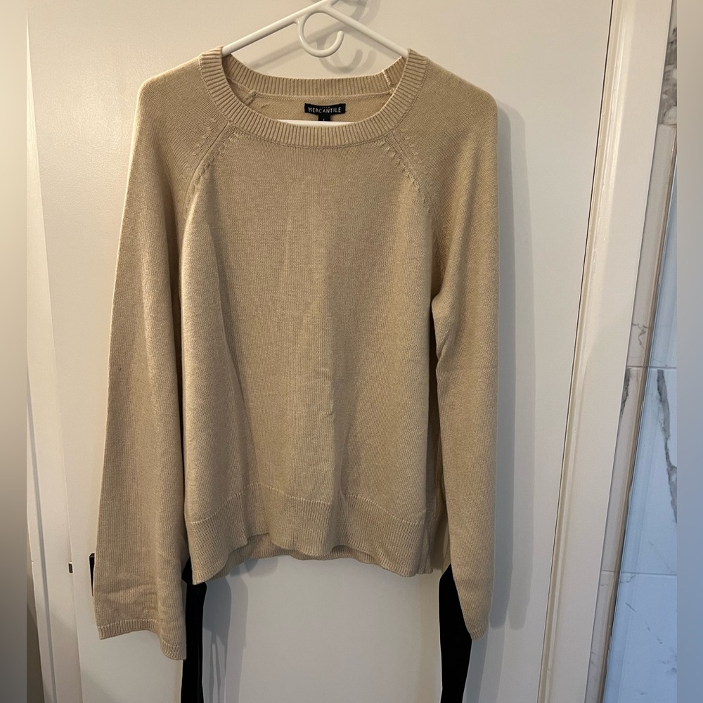 J Crew Sweater with ribboned sleeve
New With Tag